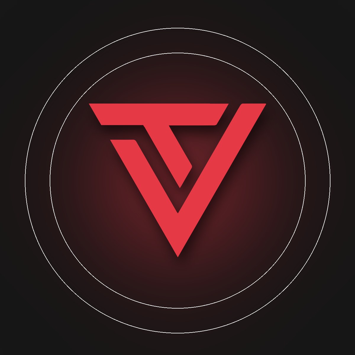 TokVendors TV monogram with a soft red glow